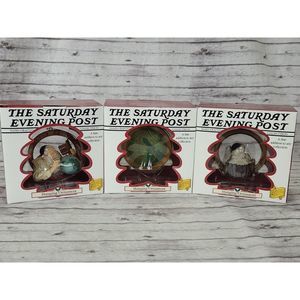 Norman Rockwell Christmas Ornament Saturday Evening Post 1926 1917 1939 Lot Of 3